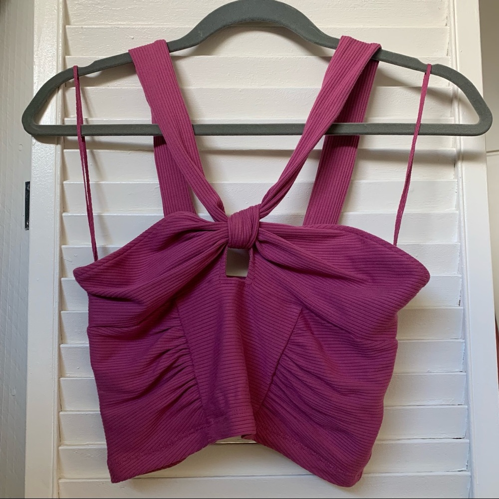 Urban outfitters pink halter cropped tank top